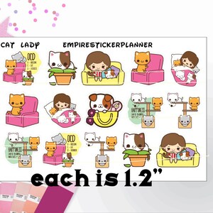 cat lady stickers, cat lover, cat lover stickers