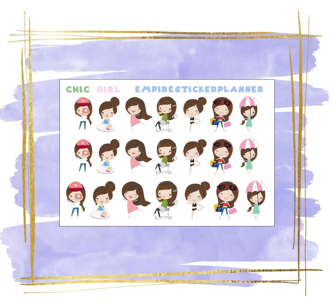 Chic Girl Stickers, Planner Stickers Cute Girl Stickers - Etsy
