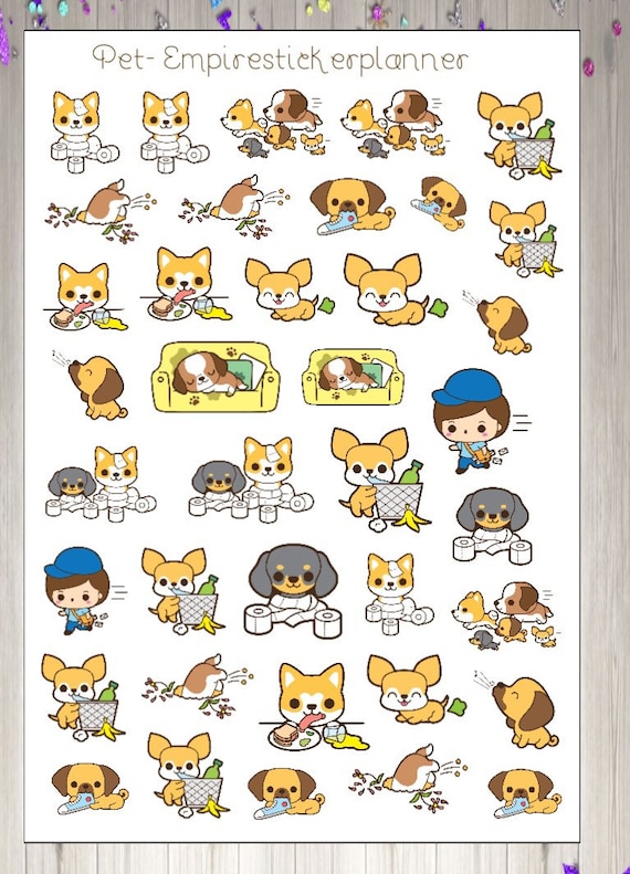 Pet Planner Stickers Cute Pet Stickers Planner Decor Etsy
