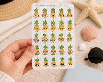 Pineapple Planner Stickers  Tropical Fruit Stickers  Summer Planner Stickers  Cute Pineapple Decals  Journal & Scrapbook Stickers