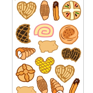 Mexican bread stickers, planner decor stickers .