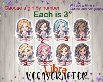 Popular stickers, Zodiac Holographic Sticker, Libra, Zodiac sticker, Waterproof Tarot Card Sticker, Water bottle, laptop, phone stickers