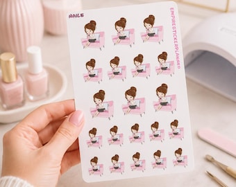 Nail Spa Planner Stickers | Nail Appointment Stickers | Manicure Pedicure Planner | Self Care Beauty Stickers | Salon Day Stickers