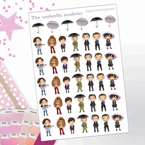 The umbrella academy stickers , planner decor stickers, Netflix show stickers