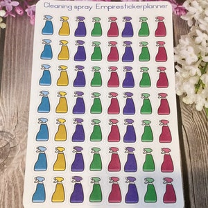 Spray cleaner stickers, planning stickers, kawaii planner stickers, chores stickers