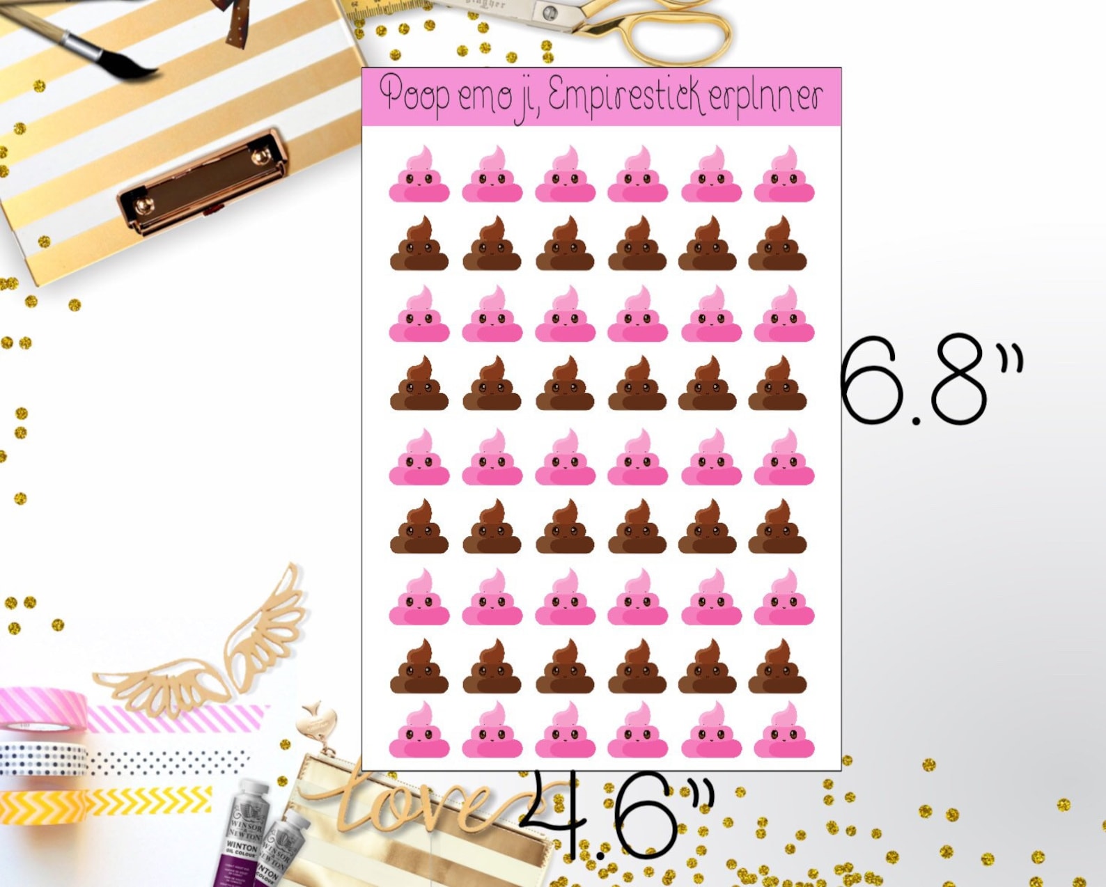 Poop stickers poop emoji stickers planner poop sticker Etsy