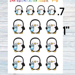 Penguin planner stickers drink water