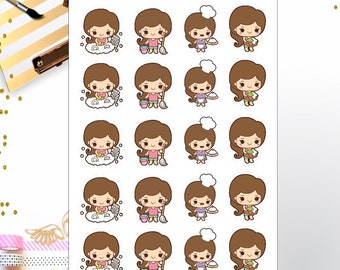 chores stickers, planner stickers cleaning stickers,