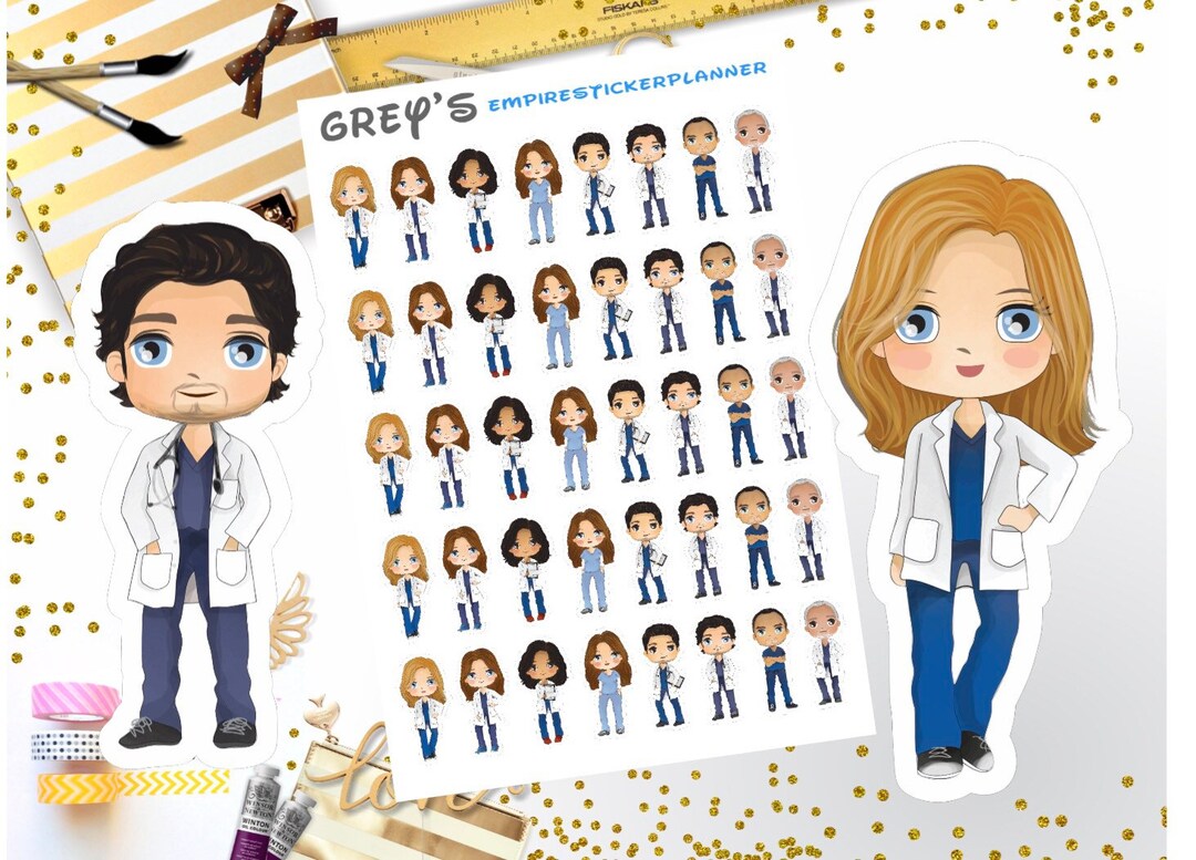 Series Characters Stickers, Tv Show Stickers, Greys Stickers - Etsy