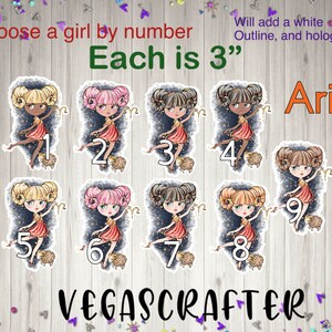 Popular stickers, 1  Zodiac Holographic Sticker, Aries, Zodiac sticker, Waterproof Tarot Card Sticker, Water bottle, laptop, phone stickers