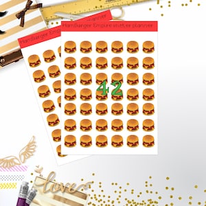 Hamburger stickers, planner stickers, junk food stickers, planner hamburgers ,