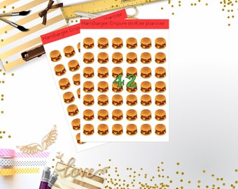 Hamburger stickers, planner stickers, junk food stickers, planner hamburgers ,