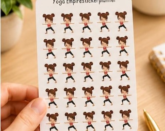 Yoga Planner Stickers 1 Inch Yoga Stickers Wellness Planner Decals Meditation & Self Care Stickers