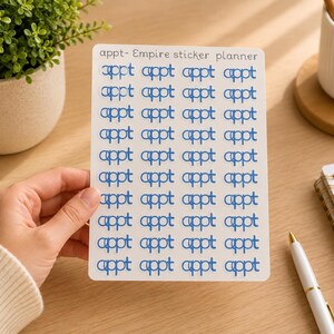 Appt planner stickers, script appointment stickers, word stickers