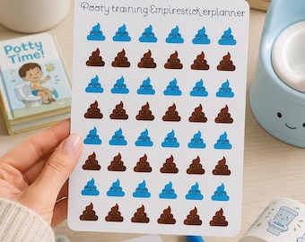 Poop stickers , planning stickers , pooty training stickers, choose brown,  or (blue and brown)