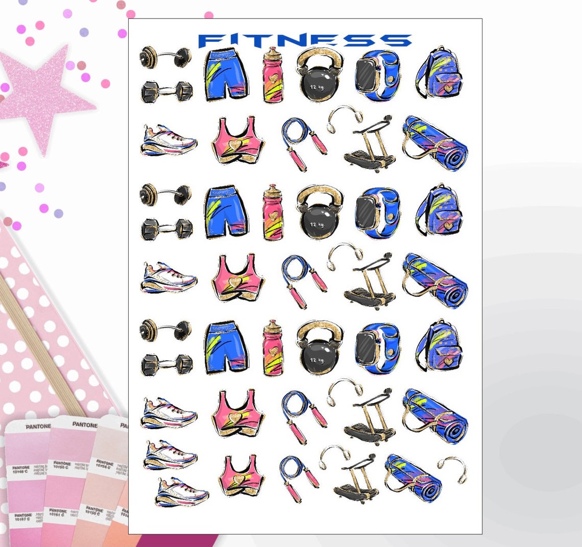 Fitness stickers planner gym stickers Etsy