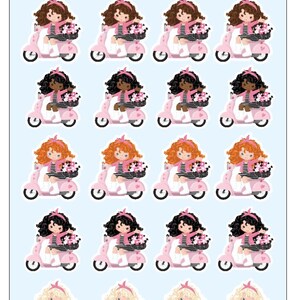Stickers, Scooter stickers, girl stickers, planner stickers