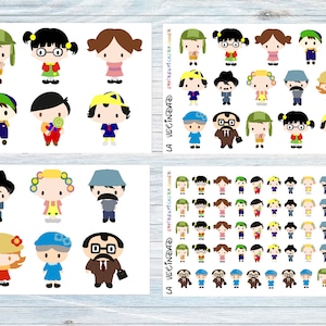 Cute El Chavo Inspired Clip art,el chavo del ocho planner stickers