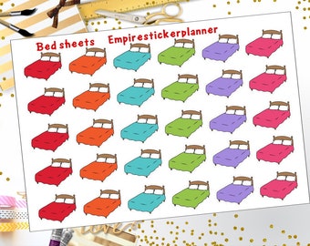 Free shipping, Bed sheets, change sheets, chores stickers, stickers for planners
