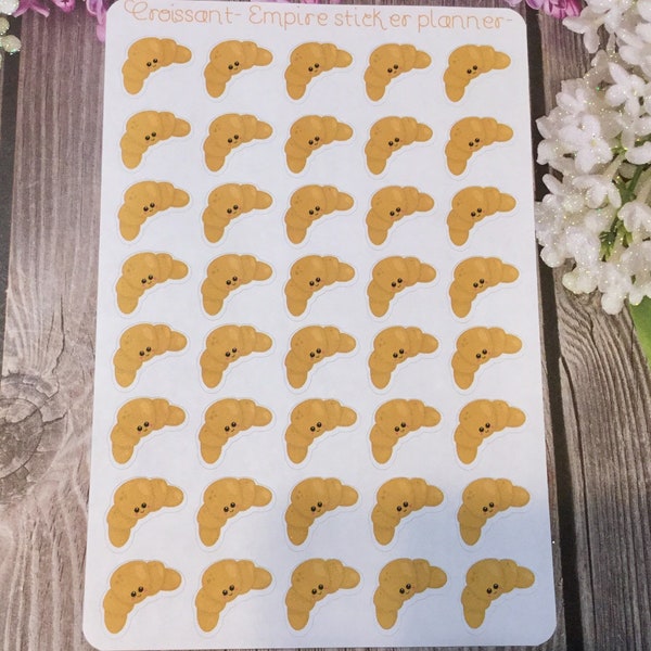 Croissant stickers, croissant planner, stickers, planner, printed stickers,