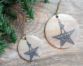 Alexander Hamilton Word Cloud Art- Christmas Ornament- Popular Broadway Musical- Not Throwing Away My Shot- Lin Manuel Miranda-Stocking gift