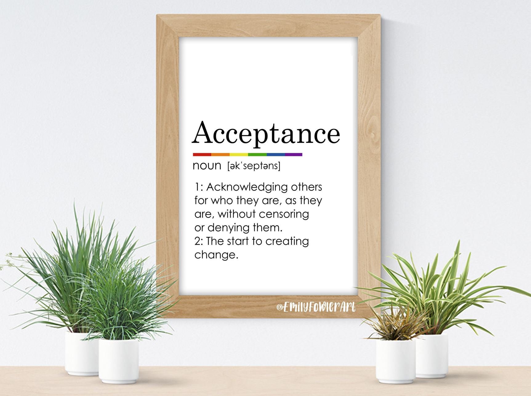 Acceptance Definition LGBTQ Acceptance Pride Gift Black Etsy