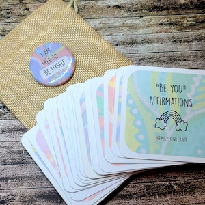 Kids Affirmation Cards- Mindfulness Gift for Children- Be YOU- Back to School- Thoughtful Gift- 18 Positive Affirmation Cards