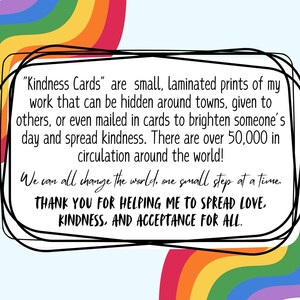 25 Kindness Cards, Original Art, Positive Affirmation Inserts, Random Acts of Kindness Gift, Laminated Lunchbox Notes, Mental Health Support image 7