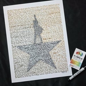 Hamilton Broadway Musical Word Art Print, Alexander Hamilton, My Shot, Lin Manuel Miranda, Hand Written Typography Wall Decor Poster image 1