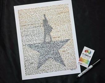 Hamilton Broadway Musical Word Art Print, Alexander Hamilton, My Shot, Lin Manuel Miranda, Hand Written Typography Wall Decor Poster