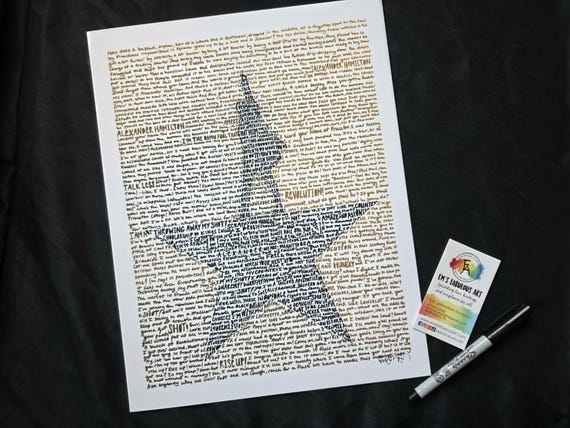 Hamilton Broadway Musical Word Art Print, Alexander Hamilton, My Shot, Lin Manuel Miranda, Hand Written Typography Wall Decor Poster