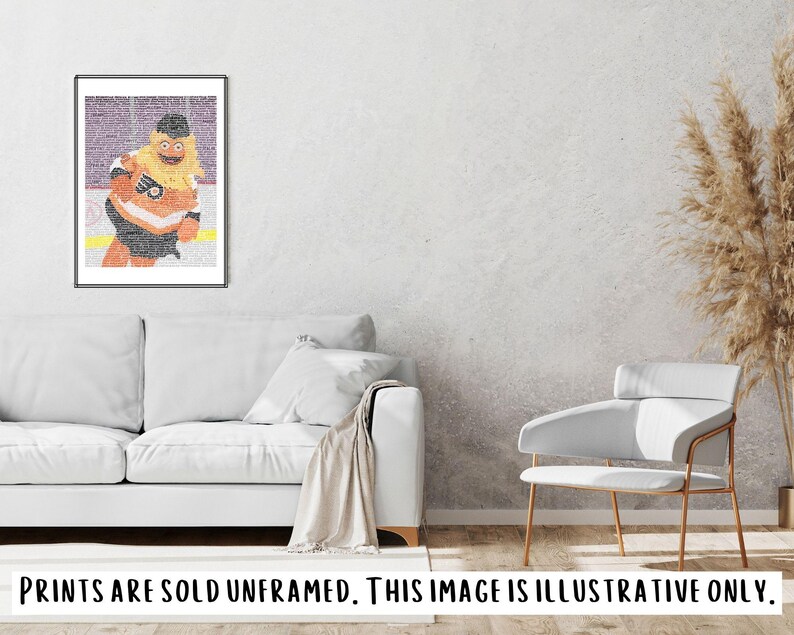 Let's Go Flyers, Word Art Print, Unique Ice Hockey Fan Art, Philadelphia Flyers, Wells Fargo Center, Gritty Mascot, Philly Flyers Canvas Art image 3