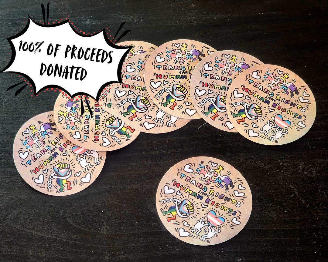 Trans Rights Are Human Rights Sticker- Donation to ACLU- LGBTQ+ Laptop ...