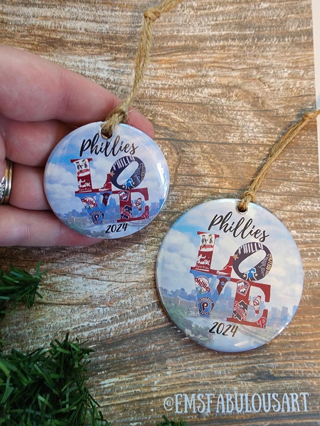 Needlepoint Ornament - Phillies MLB