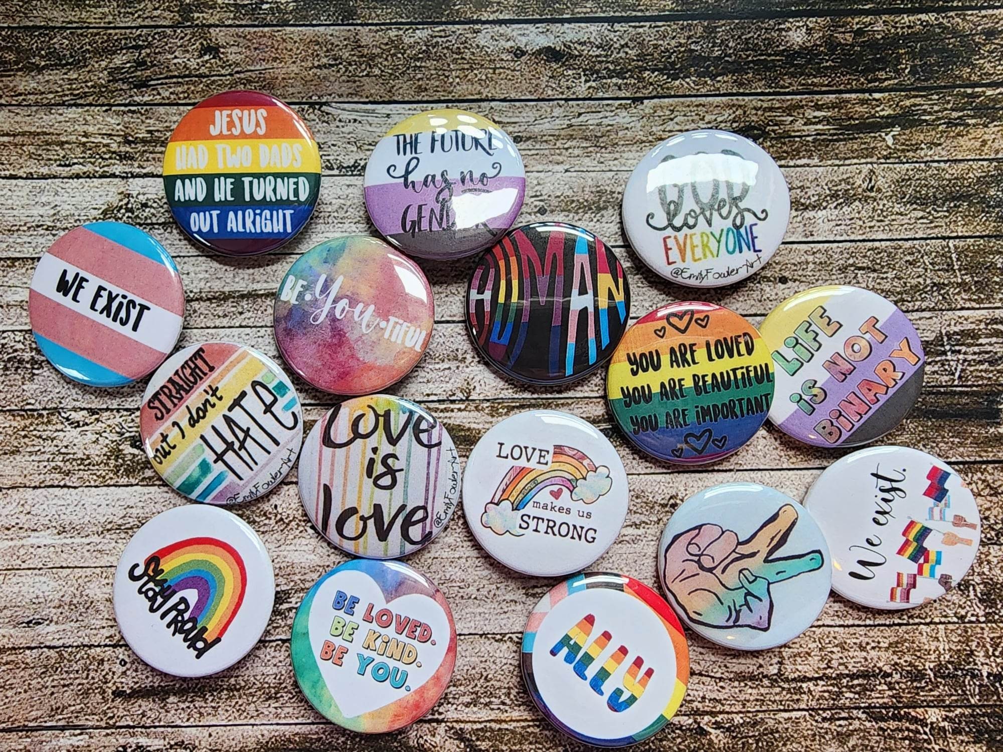 Pride Buttons Bulk Order LGBTQ+ Pride Buttons- 1.5 Inch Pin Back Buttons- LGBTQ+ ...