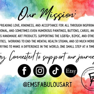 25 Kindness Cards, Original Art, Positive Affirmation Inserts, Random Acts of Kindness Gift, Laminated Lunchbox Notes, Mental Health Support image 9