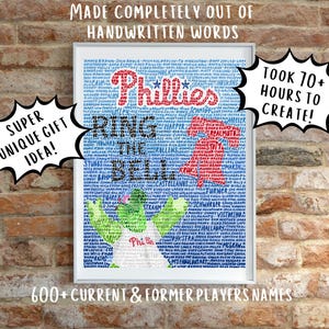 Ring the Bell Word Art Print- Philadelphia Phillies- Red October- Unique Baseball Fan Art- Phanatic- Man Cave Art- Cool Christmas Gift
