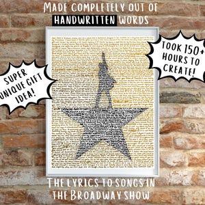Hamilton Broadway Musical Word Art Print, Alexander Hamilton, My Shot, Lin Manuel Miranda, Hand Written Typography Wall Decor Poster image 2