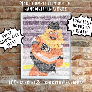 Let's Go Flyers, Word Art Print, Unique Ice Hockey Fan Art, Philadelphia Flyers, Wells Fargo Center, Gritty Mascot, Philly Flyers Canvas Art image 2