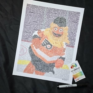 Let's Go Flyers, Word Art Print, Unique Ice Hockey Fan Art, Philadelphia Flyers, Wells Fargo Center, Gritty Mascot, Philly Flyers Canvas Art image 1
