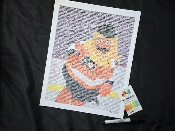 Let's Go Flyers, Word Art Print, Unique Ice Hockey Fan Art, Philadelphia Flyers, Wells Fargo Center, Gritty Mascot, Philly Flyers Canvas Art