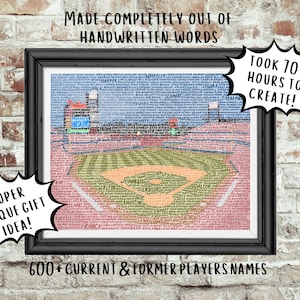 Let&#39;s Go Phillies- Word Art Print- Philadelphia Phillies- Red October- Unique Baseball Fan Art- Citizen&#39;s Bank Park- Harper- Turner