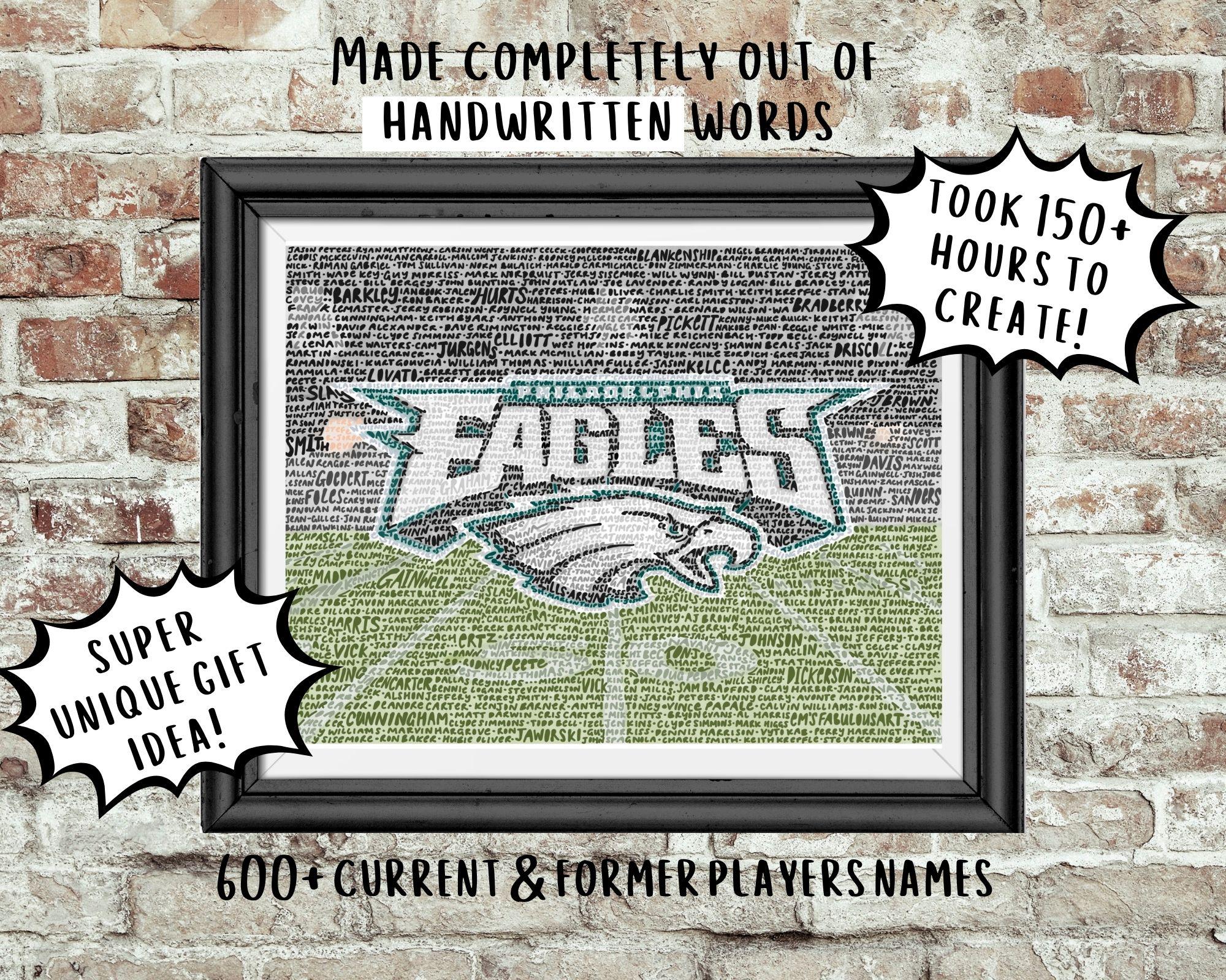 Philadelphia Eagles Word Art Print, NFC East, Superbowl LIX