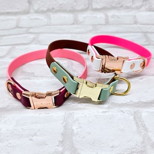 Two-Tone BioThane Dog Collar: Waterproof Quick Release Buckle, Made-to-Measure image 3