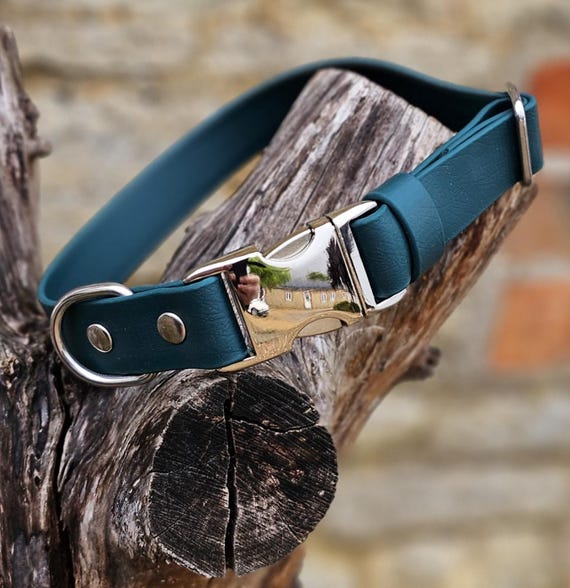 BioThane Waterproof Dog Collar: Quick Release Buckle - various colours available