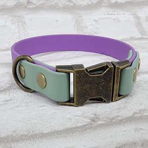 Two-Tone BioThane Dog Collar: Waterproof Quick Release Buckle, Made-to-Measure image 5