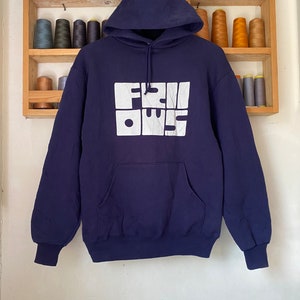 Sudadera con capucha vintage de EE. UU. con logo grande y talla mediana