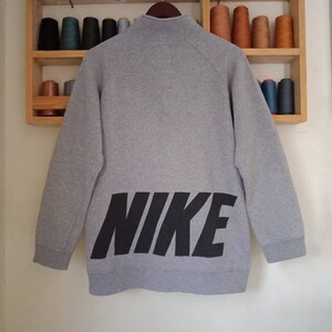 Rare Nike Sweater Sweatshirt Big Logo Half Button Medium Size Jumper.