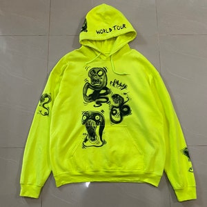 Rare Billie Eilish World Tour Neon Yellow Ghouls Hoodie Large Size Big Logo Hoodie Etsy