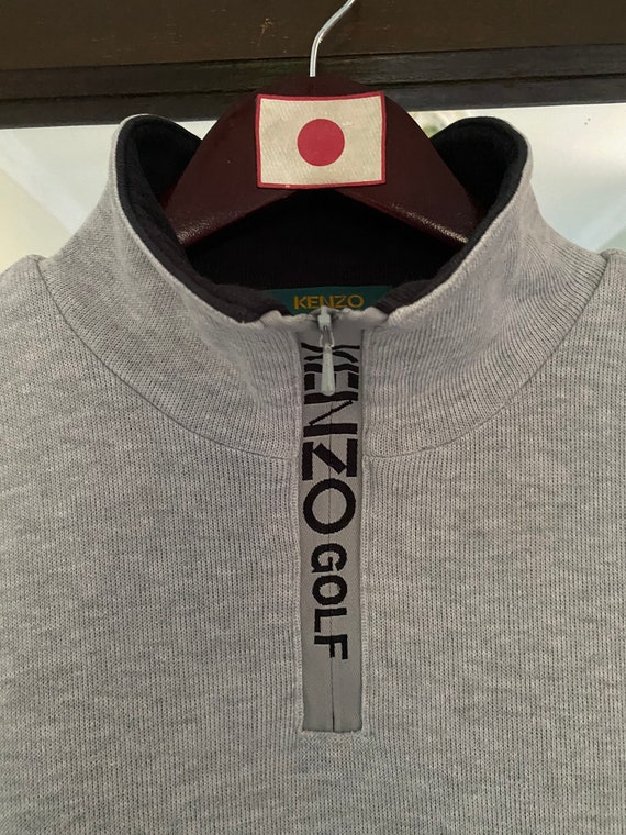 Vintage Kenzo Golf Sweatshirt Half Zip Large Size… - image 2